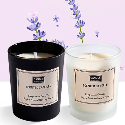 Scented candles in gift packaging