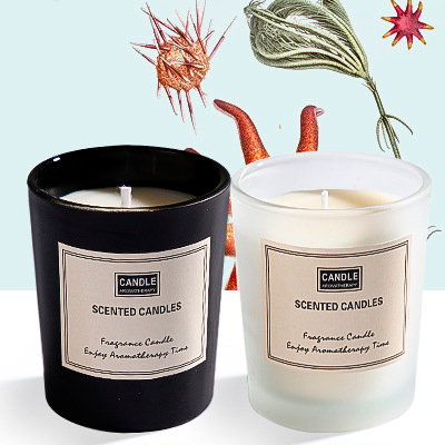 Scented candles in gift packaging