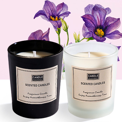 Scented candles in gift packaging