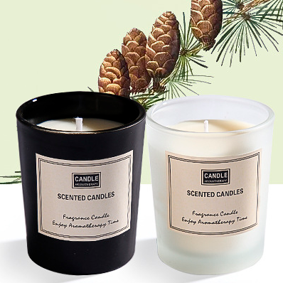 Scented candles in gift packaging