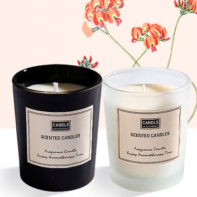 Scented candles in gift packaging